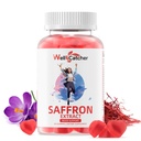 Gume de șofran pentru adulți Copii - Supliment de extract de șofran organic pentru bărbați Femei Zahăr gratuit pentru echilibru de stare de spirit Sprijin mai bine de somn Metabolism cu vitamine fără OMG-uri Aroma de capsuni 30 zile de aprovizionare
