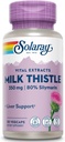 SOLARAY Milk Thistle Seed Extract 350 mg Guaranteed to Contain 80% Silymarin, Traditional Liver Support, Vegan & Lab Verified for Quality, 60 Day Money-Back Guarantee, 30 Servings, 30 VegCaps