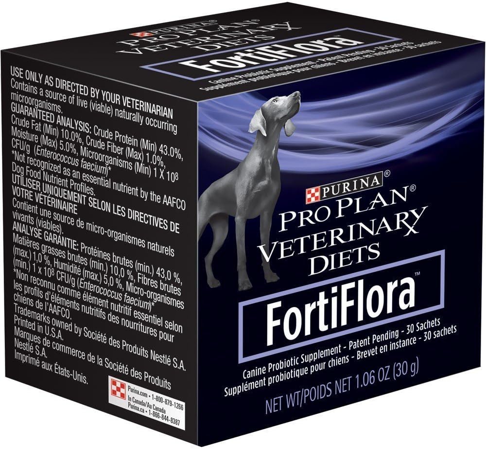 Purina Fortiflora Canine Supliment nutritional Box (3 ambalaj), 30 gm/90 Număr