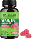 NATURELO Vegan D3 Gume pentru copii - 1000 UI vitamina D3 - Suplimentul alimentar întreg pe bază de plante pentru copii 4 și mai în vârstă - 60 Vegan-Friendly Gummies