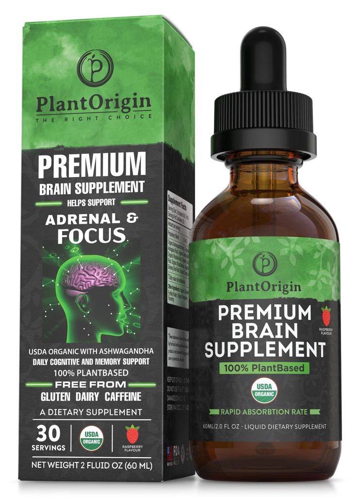 PLANTORIGIN-USDA Organic Liquid Brain Supliment 
