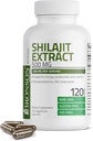 Extract de Bronson Shilajit 500 MG Per Serving, Susţine producţia de energie & Vitality, Standardizat la 20% Acidi totali, non-GMO, 120 Capsule vegetariene