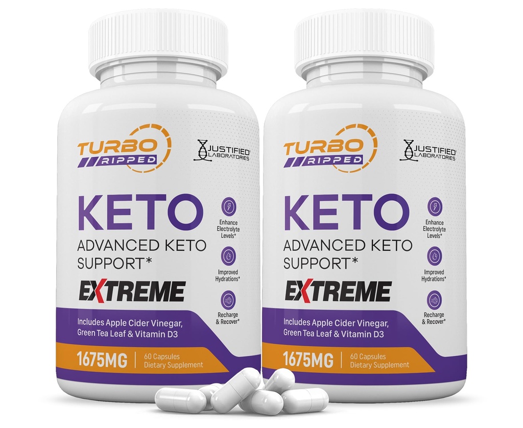 (2 ambalaj) Turbo Ripped Keto ACV pastile extreme 1675MG Keto suport Blend capsule alternative la Keto ACV Formulat cu cidru de mere Oţet Extra Virgin Olive Pulbere de ulei verde Ceai frunze 120 capsule