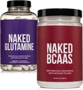 NUKED BCAAs 100 Sevings + Pure L-glutamină 240 capsule Bundle: non-GMO, gluten gratuit, recuperare musculară, nimic artificial