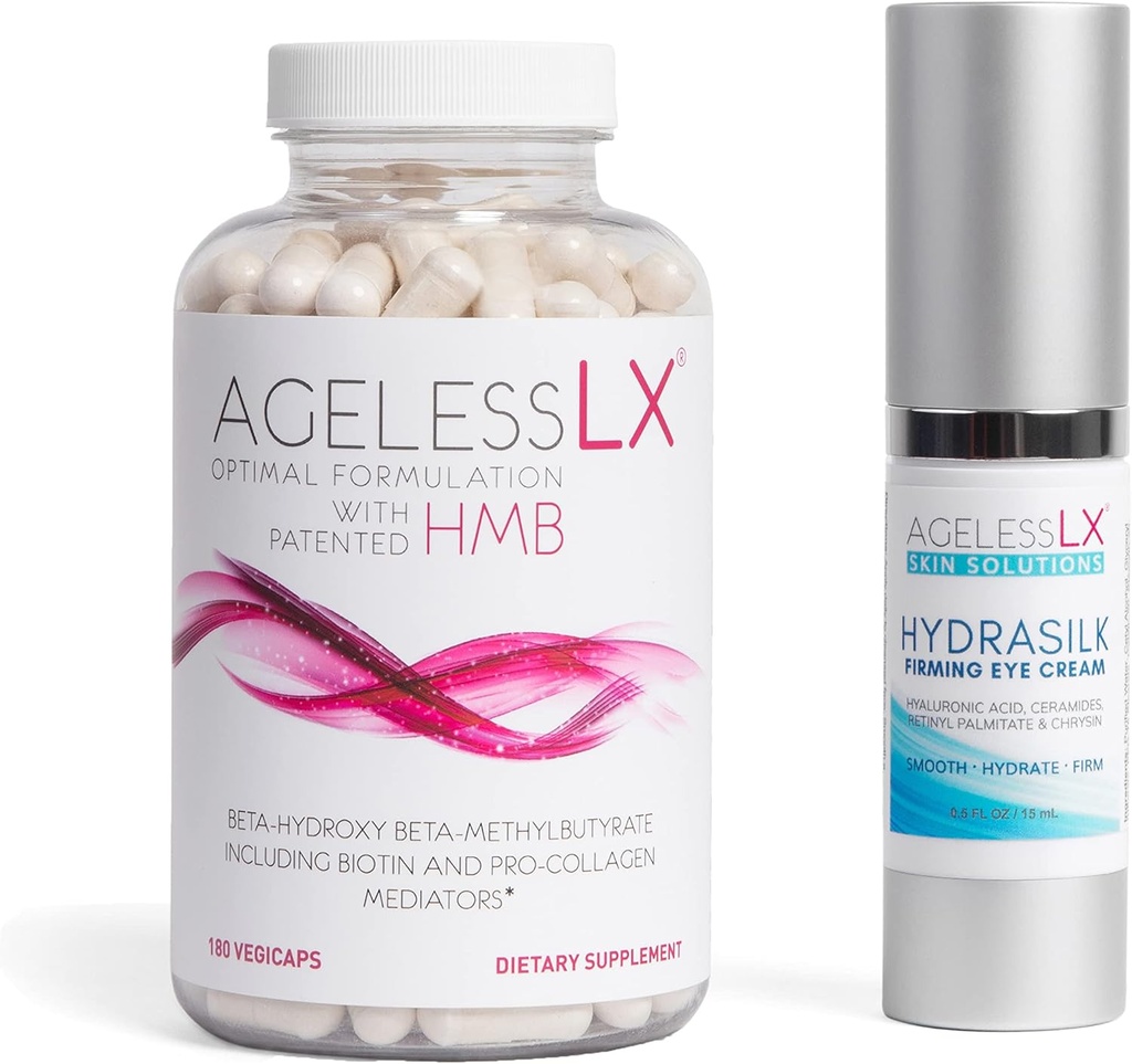 Capsule suplimentare LX pentru femei cu HMB Hydrasilk Cremă de ochi Bundle