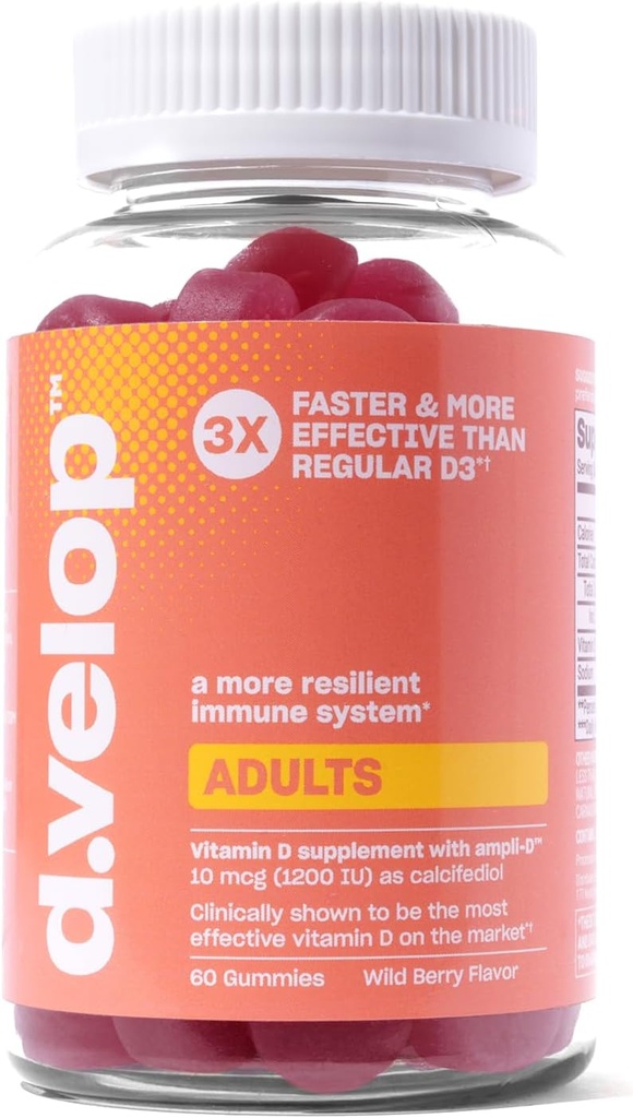 d.velop Vitamina D Gumiile pentru adulți - 1200 UI, 10 μg 