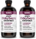 Fermele lui Norm Pure Elderberry Extract 2PK - Made from only Elderberries in USA - Immune, Antioxidant Support, No Adăugate Sugar, Aditivi, Vegan, Gluten-Free, Non-GMO, Tincture Alcool Free - 8 Oz