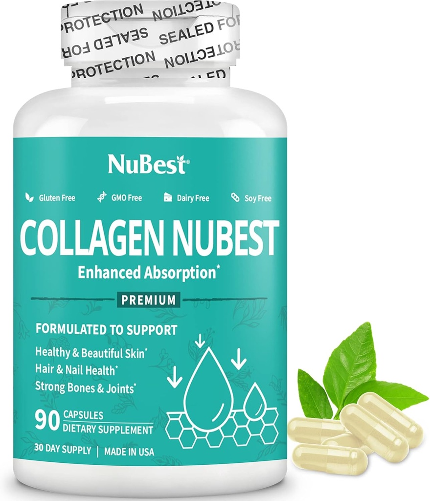 NuBest Colagen Super Colagen Peptides - Revitalizes Skin, Hair & Nails - Bone & Joint Putere - Frumuseţe Formula Colagen pentru bărbaţi şi femei - 1500 mg Per Serving 