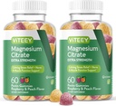 Gume de magneziu VITEEY pentru adulți - 170mg de Citrate de magneziu Gummy pentru calm, somn, Nervi și mușchi de sprijin - Vegan, Gluten gratuit - 120 Conte