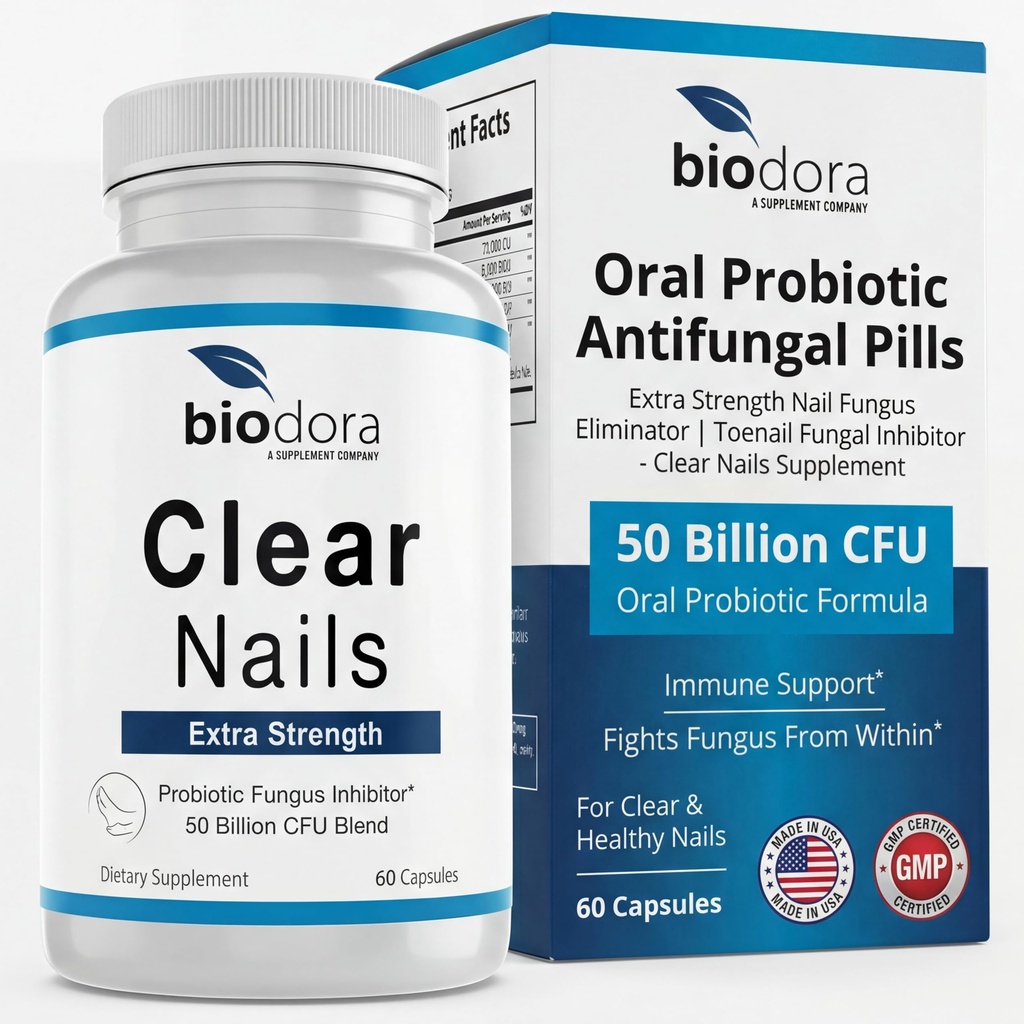 Unghii clare - concentraţie suplimentară - Inhibitori ai Fungusului Probiotic - 50 miliarde CFU