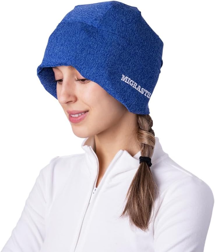 2-Pack Migrastil MigraFreeze Deluxe Headache & Migrene Hat. Capac Gel de răcire moale, flexibil pentru bărbați și femei. Albastru