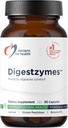 Design-uri pentru Digestzymes Health - Enzime digestive + Hidrocarbură betaină pentru gaz și balotat - Pepsin, Ox Bile, Enzime Lactase și Lipase pentru digestia (90 capsule)