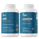 Dr. Tobias AKG Supliment & Magneziu Bisglicinat - Suport Niveluri de energie, Muschi, Nervi si Sanatate Osoasa cu Magneziu de mare absorbtie si AKG Biodisponibil, Vegan, Non-GMO