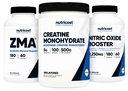 Nutricost Creatină 500 Grams, oxid de azot 180 Capsule şi ZMA 180 Capsule Bundle
