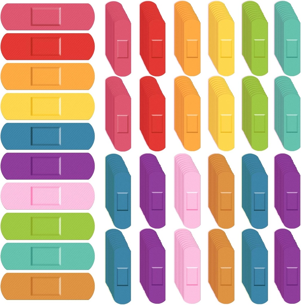 Lounsweer 600 buc Bandaje pentru copii Bandaje impermeabile pentru respirație Bandaje flexibile colorate Bande flexibile Asortate Culori de protecție flexibilă Răni zgârieturi și tăietură ușoară