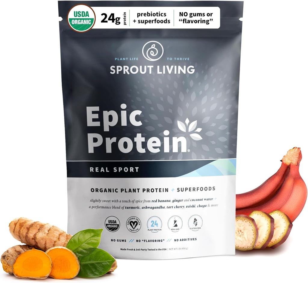 Sprout Living, Proteina epica, Proteina pe baza de plante si Superfoods Pulbere, Real Sport 