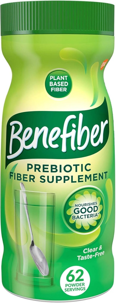 Benefiber Daily Prebiotic Fiber Supplement Powder for Digestive Health, Daily Fiber Powder, Unflavored - 62 Servings (8.7 Onces)