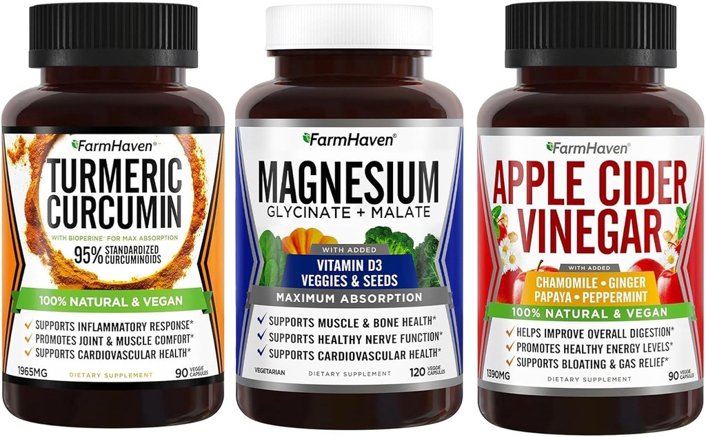 FarmHaven Magneziu + Milk Thistle + Apple Cidru Oţet