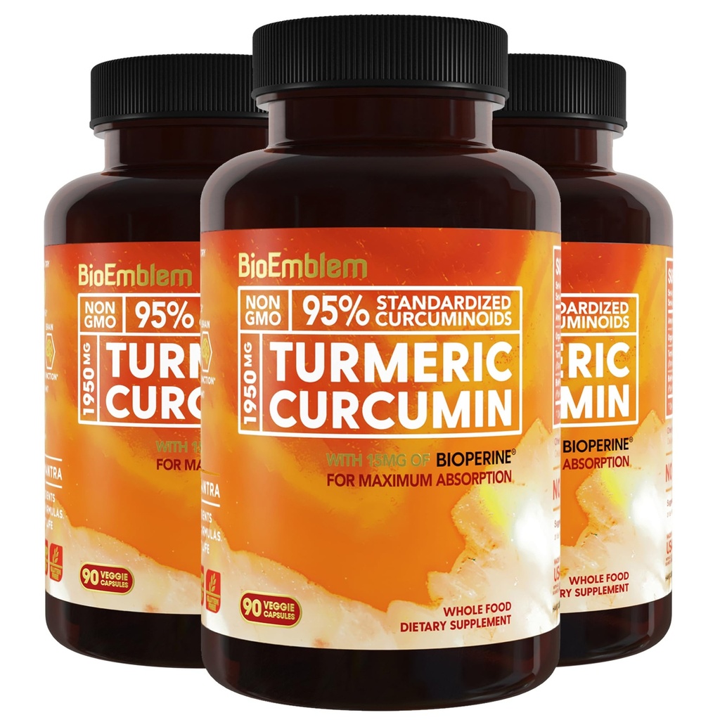 BioEmblem Curcumina Turmeric Supliment cu BioPerine 