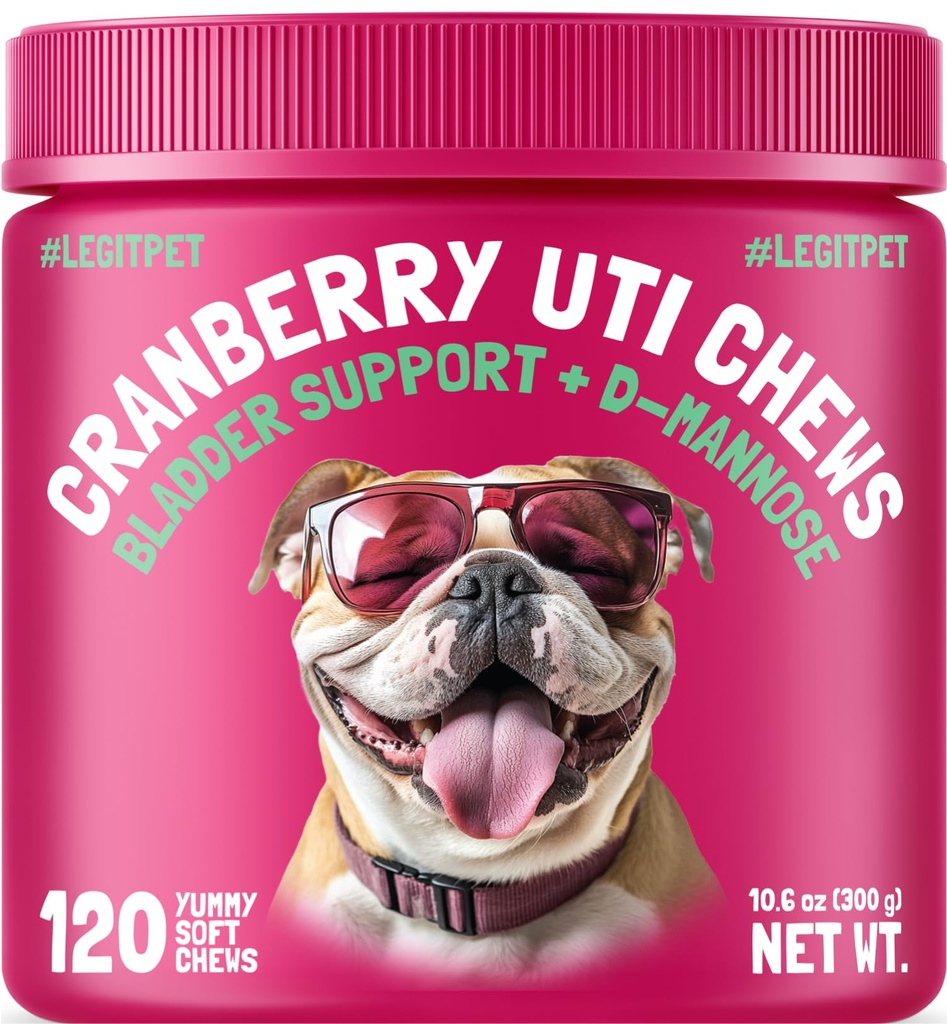 Cranberry UTI Chews for dogs Bladder Support + D-Mannose Supports renal urinar Tract şi vezica urinară Sănătate Natural Cranberry Wellness Suplimentul sistemului imunitar Booster Natural Pet Antioxidant 120 Chews