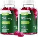 Gume de zinc Viteey pentru bărbaţi şi femei - Suplimente de zinc 30mg - Immune Boost & Skin Health - Vegan, Gluten gratuit - 120 Conte