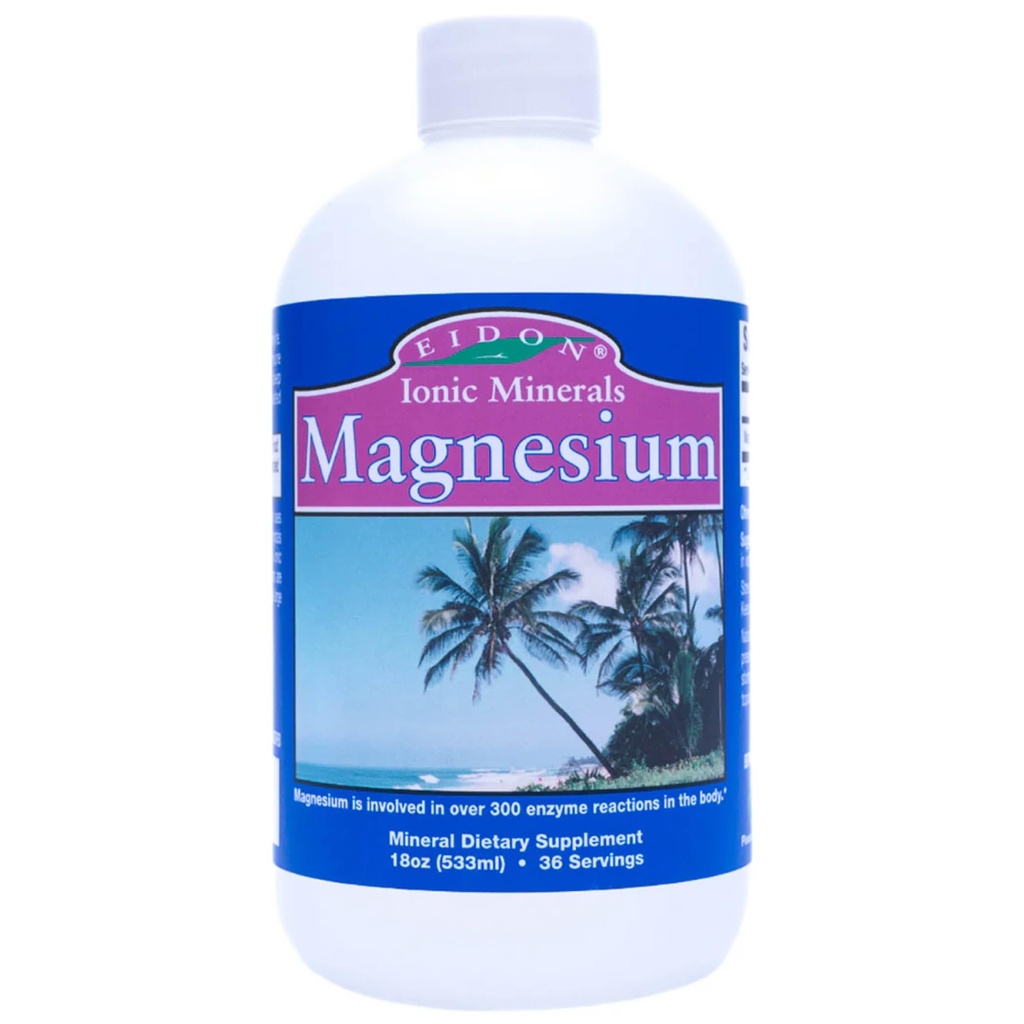 Eidon Liquid Magneziu concentrat - Ionic Magneziu picături Supliment pentru adulți, bărbați și femei, Sprijină relaxare musculară, Biodisponibil, Nu Aditivi sau Conservanți - 18 oz