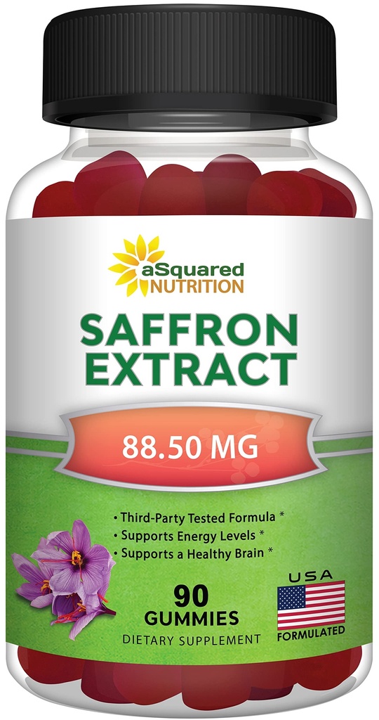 aSquared Nutrition Saffron Gummies - Saffron Extract Suplimente - Gummy Pure Suplimente Alternative la Capsule, Pastile, Pulbere & Ceai