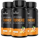 2000 mg Curcumină lipozomală cu piper negru şi ghimbir pentru absorbţie superioară cu acid furnal şi acid humic 180 Softgels - 3 luni de aprovizionare