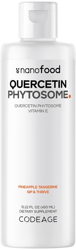 Codaj lichid Querbetin supliment fitozom, Quercetin 1000 mg Dihidrat, 3-Month Supply, Immune Support, Sophora Japonica, Vitamina E, Liposomal Livrare, Vegan, Non-GMO, 15.22 fl oz