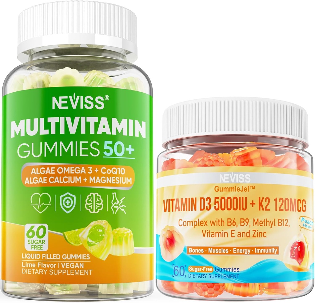 NEVASS Bundle - Femei & Men 50+ Multivitamine 1 ambalaj + D3 5000UI K2 120mcg