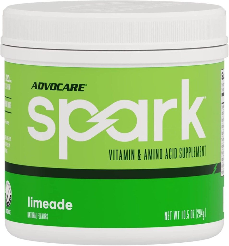 AdvoCare Spark - Energizant Drink Mix - Vitamină și Aminoacid Supliment - Sprijină Energia și Focus - Suport Imunal Portabil - Sugar-Free - Limeade (10
