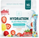 Electroliti Pachete de hidratare - Pulbere de recuperare Keto cu potasiu, magneziu, sodiu, zinc & vitamina C, zahar-gratuit, Hidratare Electroliti lichid de băut Mixuri, Vegan, Lemon de căpșuni (16 Pack)