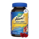 Calea naturii în viaţă! Men 50+ Daily Gummy Multivitamine, Suporturi Creier Sanatos, Eyes, Heart*, B-Vitamins, Gluten-Free, Vegetarian, Fructe Aroma, 60 Gummies (Packaging May Vary)