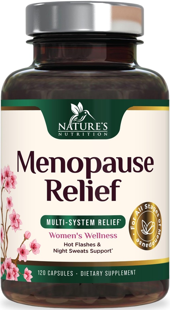 Menopauza Suplimente pentru femei - Menopauza Ajutor Probiotice cu negru Cohosh, Suplimente de suport naturale pentru Flash-uri calde usoare si transpiratii de noapte & Ph Balance Supplement - 120 capsule