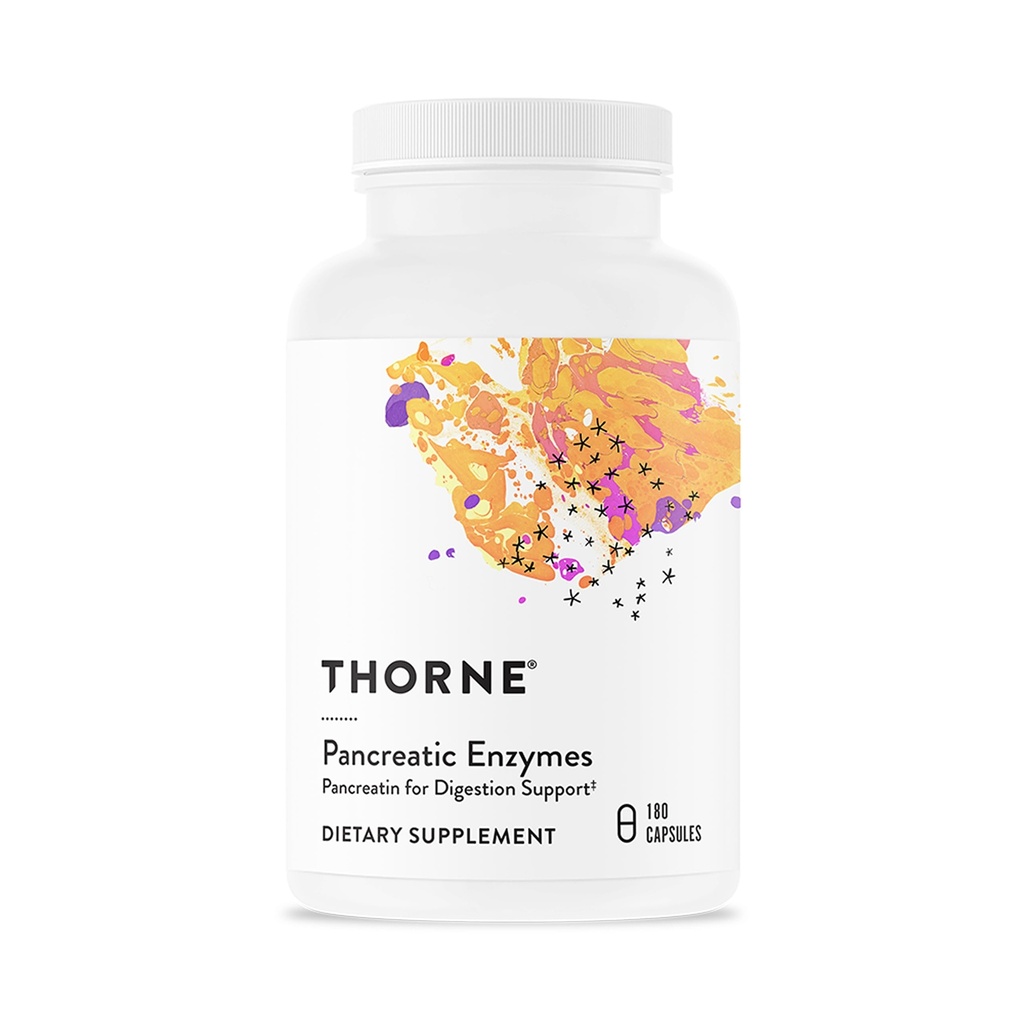 THORNE - Enzime pancreatice (Fost Dipan-9) - Enzime pancreatice pentru suport digestiv şi absorbţie nutritivă* - 180 Capsule - 90 Servings