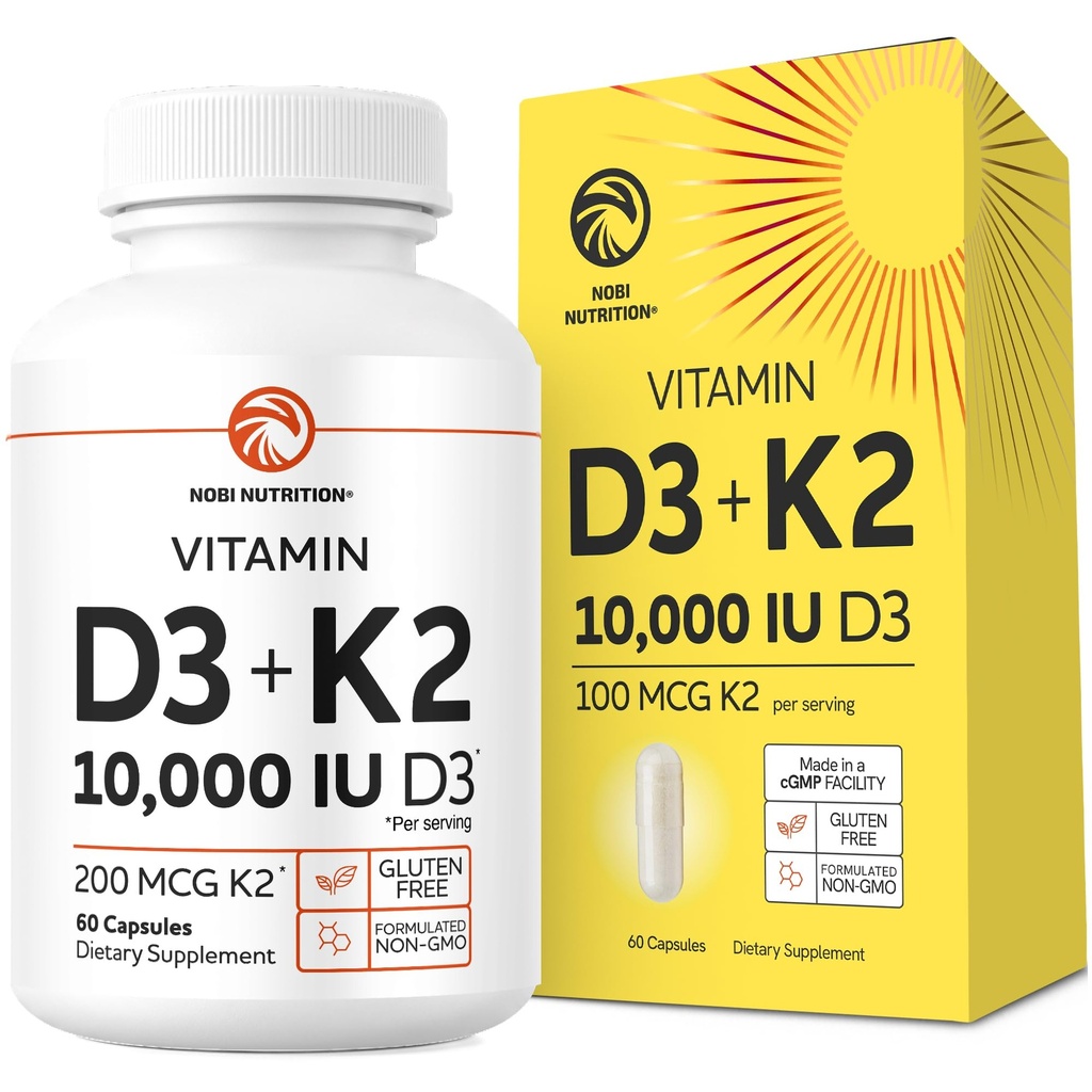 Vitamina D3 K2 5000 UI pentru sistemul imunitar, Oase puternice și suport dinți 