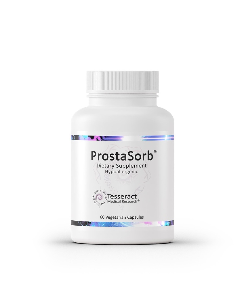 Tesseract ProstaSorb, Suplimente de prostata pentru barbati cu Saw Palmetto, Pygeum si Dovleac, Sustine functia de prostata sanatoasa, golirea vezicii urinare, flux urinar, gluten gratuit, 60 Capsule vegetariene