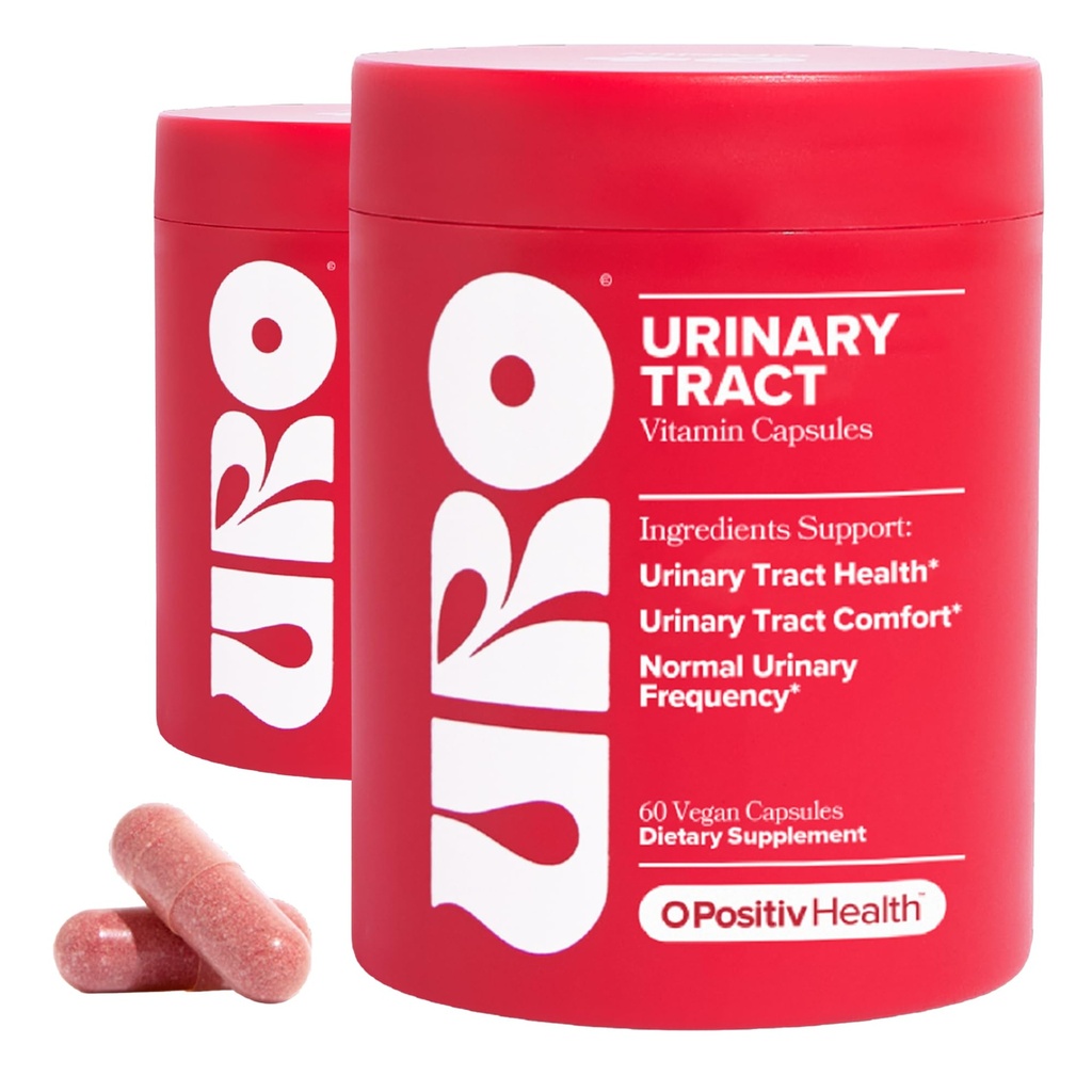 O positiv URO tract urinar Supliment de sănătate pentru femei, 60 Conte (Pachet de 2) - Suport urinar Vitamine cu Pacran Extract complet de afine, D-Mannose, & Vitamina C - Vegan & Gluten-Free
