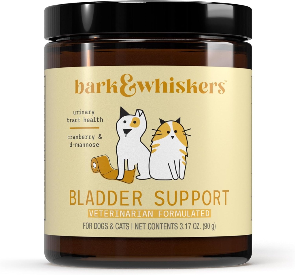 Bark & Whiskers Bladder Support, 3.17 Oz. (90 g), 90 Scoops, Supports Urine Tract Health, with Cranbery & D-Mannose, Vet Formulated, Non-GMO, Dr. Mercola