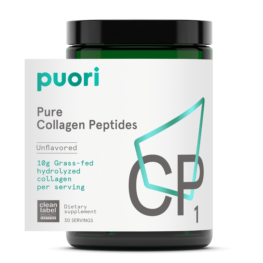 Puori Pure Colagen Peptides Powder, Nearomated - 10g de Grass-Fed bovine Hidrolyzed Colagen sprijină sănătatea pielii, Hair & Nail Putere, Joint Pain & Mobility Support - 30 Servings