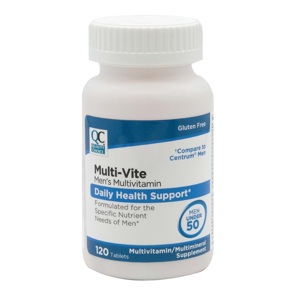 Alegerea de calitate Mens Multi-Vite, Multivitamine tablete pentru suport zilnic de sănătate Formulat pentru bărbați sub 50 în 120 sticle conte