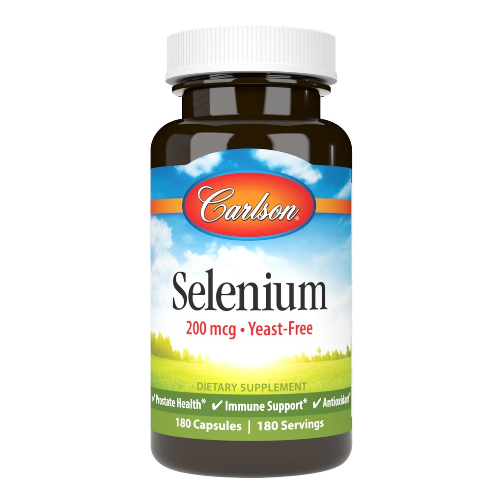 Carlson - Seleniu, 200 mcg Drojdie-Free, Prostate Health & Immune Support, Antioxidant, 180 capsule