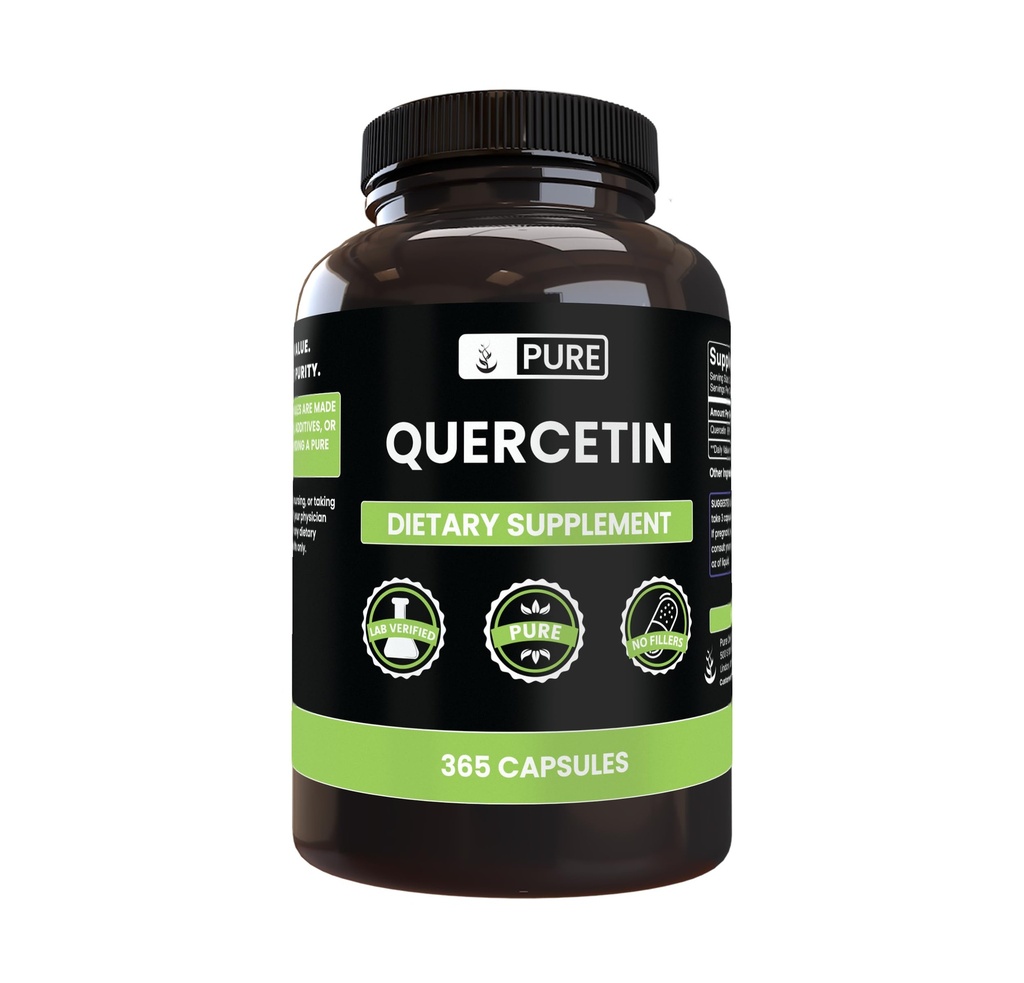 Ingrediente originale pure Querbetin (365 capsule) întotdeauna pure, fără aditivi sau Fillers, Lab verificat