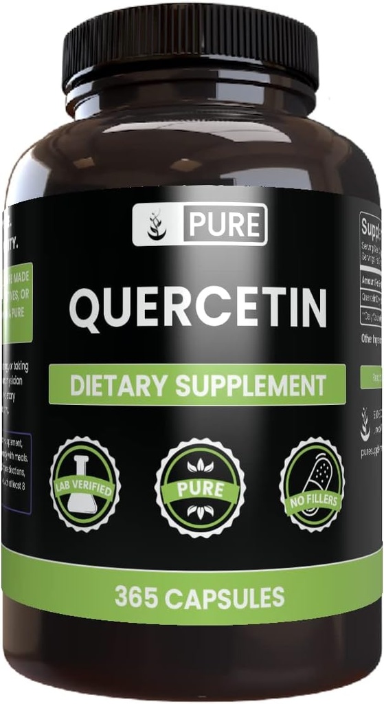 Ingrediente originale pure Querbetin (365 capsule) întotdeauna pure, fără aditivi sau Fillers, Lab verificat