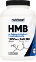 Nutricost HMB (Beta-Hidroxy Beta-Metilbutirat) 1000 mg (240 capsule) - 500 mg per capsulă, 120 Servings - Gluten Free şi non-GMO
