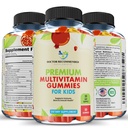 Gume multivitamine Premium pentru copii mici si copii - Vitamine zilnice Essential Chemable A, C, D3, E, B6, B12, Biotin - No High-Fructose-Syrup sau îndulcitori artificiali - 60 Gumies, 30-Day Supply