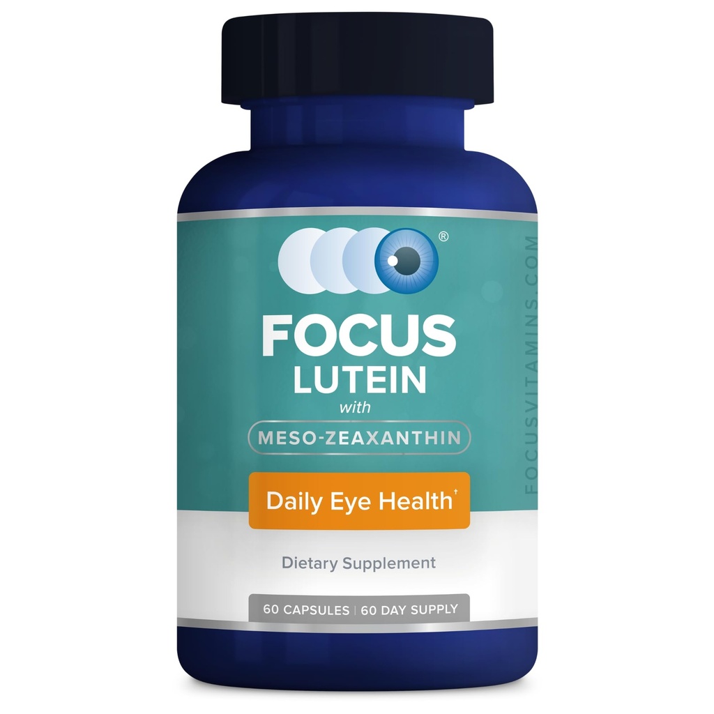 Focus Lutein pentru ochi cu Meso-Zeaxanthin, Eye Vitamin Supplement, 60 Conte, 60 Day Supply, Daily Vision Support for Digital Screens, Bright Lights, Sunlight, Vegan and Sugar-Free, Made in USA