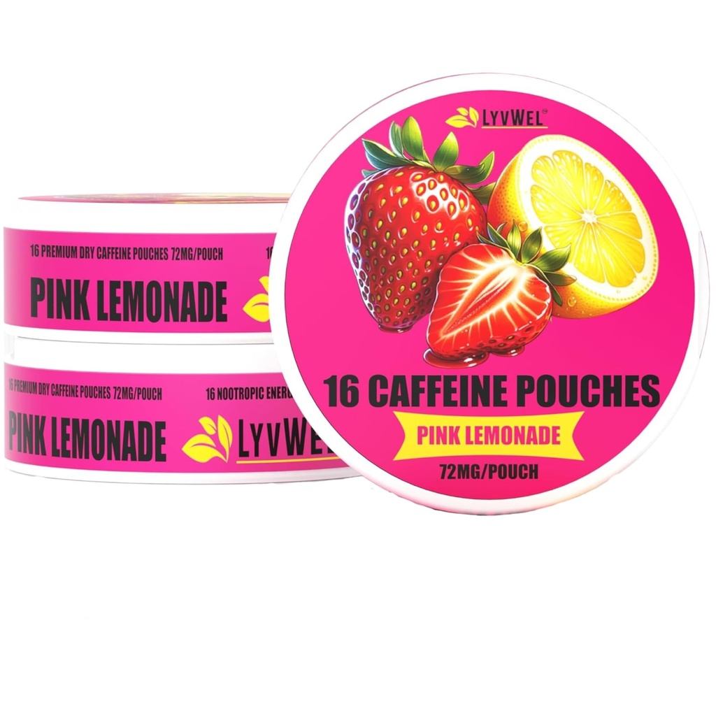 LyvWel 72mg Cafeine Cafeine Energy Pouchs 