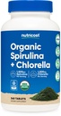 Nutricost Spirulina organică + Chlorella (3.000 mg) 360 comprimate - USDA Organic, 1500 mg Spirulina, 1500 mg Chlorella, Vegan, OMG-free, Gluten-free, 60 Servings