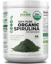 Zazzee USDA Organic Spirulina Powder, 8 Ounces, 68 Servings, Certified Kosher, 100% Pur, Neiradiate, Mess-Free Wide Mouth Container, Fresh Smell and Neutral Gust, Non-GMO, Made in the USA